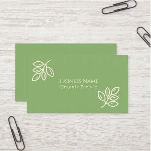 Custom Minimalist  Sage Green  Business Card Clean