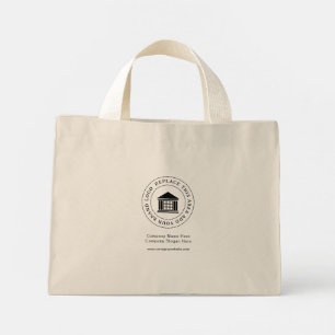 Custom Minimalist Simple Business Logo Promotional Mini Tote Bag