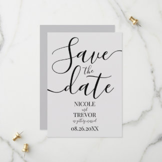 Custom Minimalist Simple Calligraphy Wedding Save The Date