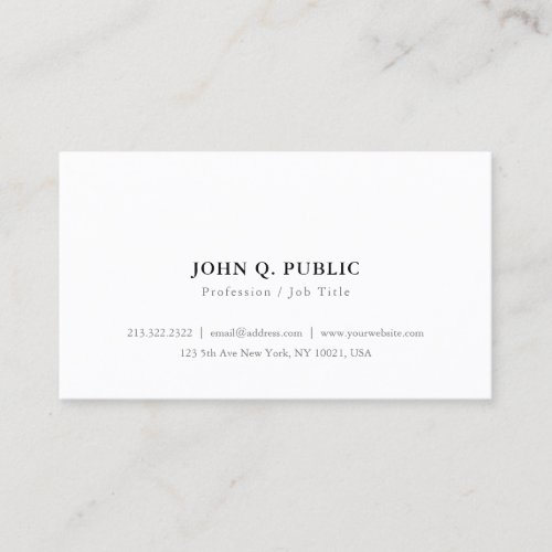 Custom Minimalist Simple Modern Elegant Template Business Card