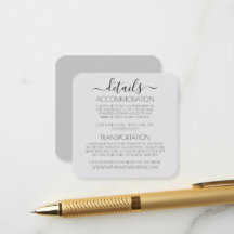 Custom Minimalist Simple Wedding Details