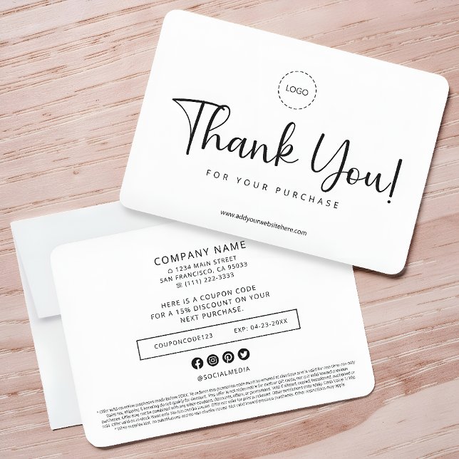 Custom Minimalist Small Business Packaging Insert Thank You Card (Creator Uploaded)