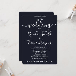 Custom Minimalist Solid Color Wedding Invitation