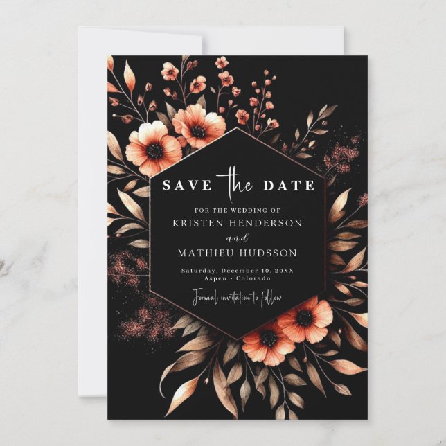 Custom Minimalist Terracotta Wedding  Save The Date (Front)
