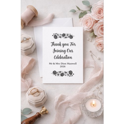 Custom Minimalist Thank You Celebration Card