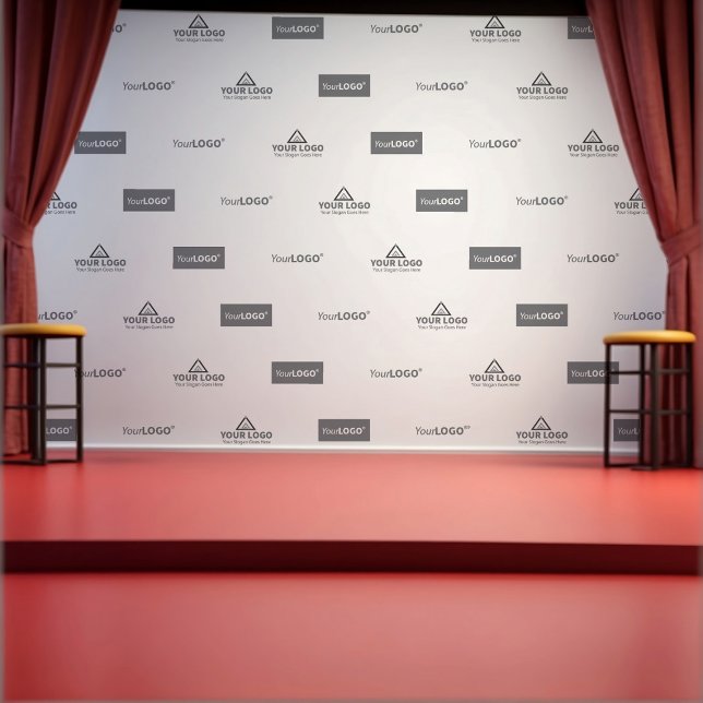 Custom Minimalist Three Logo Corporate Backdrop (Stage Backdrop)