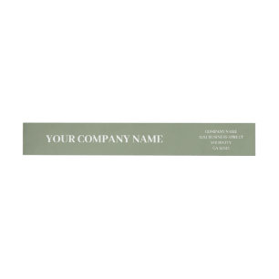 Custom Minimalist Trendy Sage Green Business Wrap Around Label