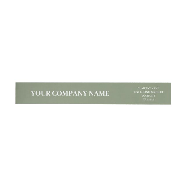 Custom Minimalist Trendy Sage Green Business Wrap Around Label (Individual)