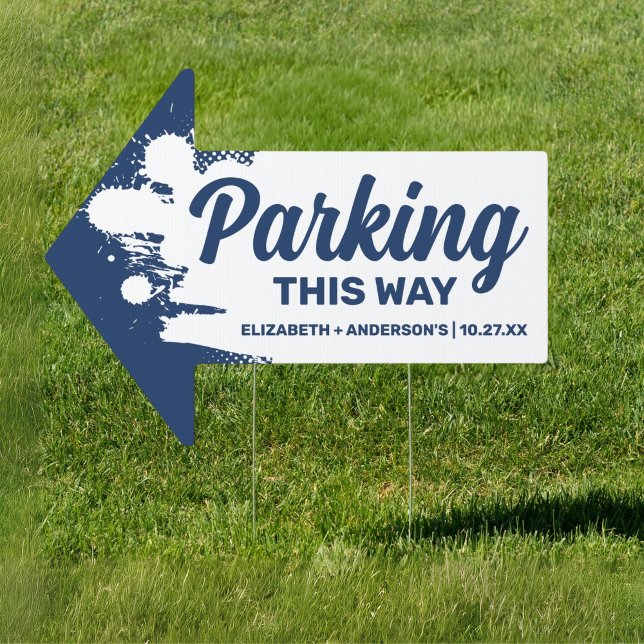 Custom Minimalist Wedding Parking This Way Yard Sign (Creator Uploaded)