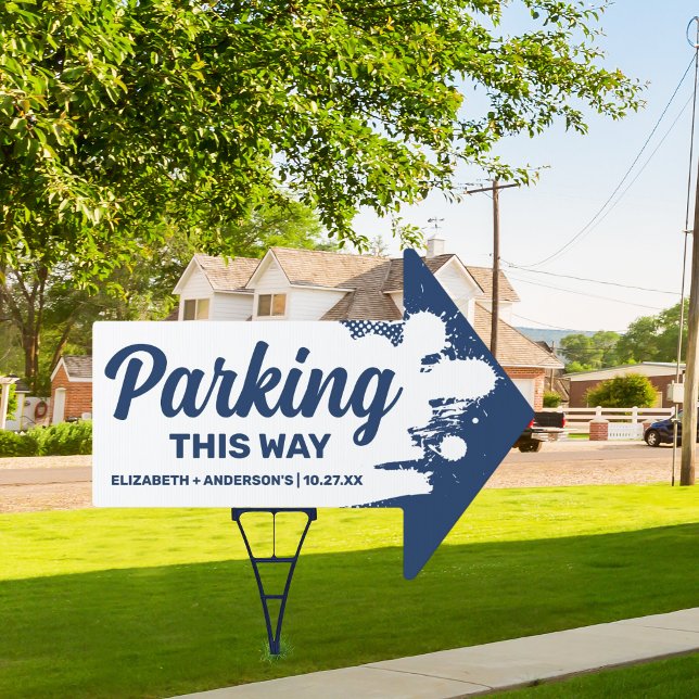 Custom Minimalist Wedding Parking This Way Yard Sign (Creator Uploaded)