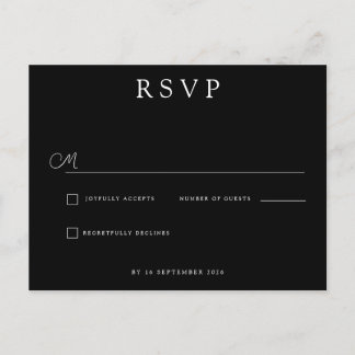 Custom Minimalist Wedding RSVP Announcement Postcard