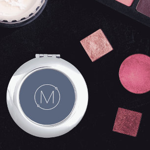 Custom Minimalistic Circle Modern Monogram  Compact Mirror