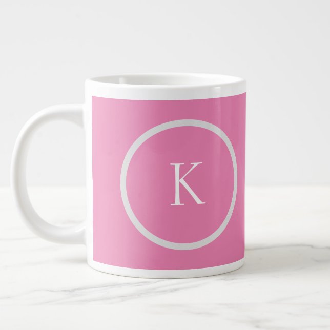 Custom minimalistic monogram giant coffee mug (Left)