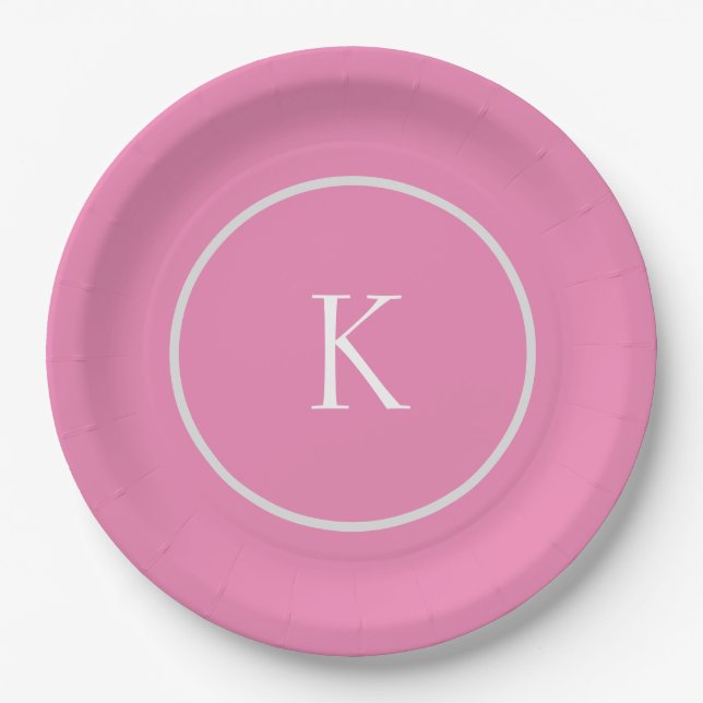 Custom minimalistic monogram paper plates (Front)