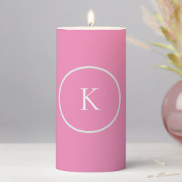 Custom minimalistic monogram pillar candle