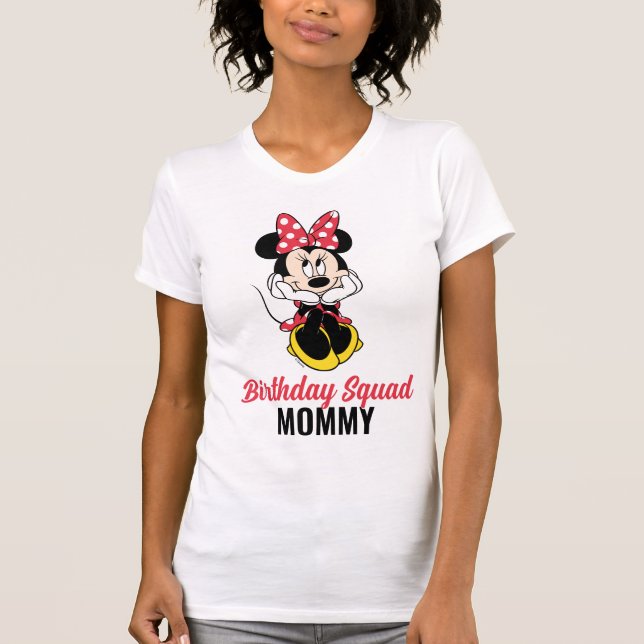 Custom Minnie Mouse | Birthday Sqad - Family T-Shirt (Front)