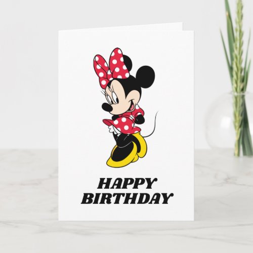 Custom Minnie Mouse Girls Birthday Card