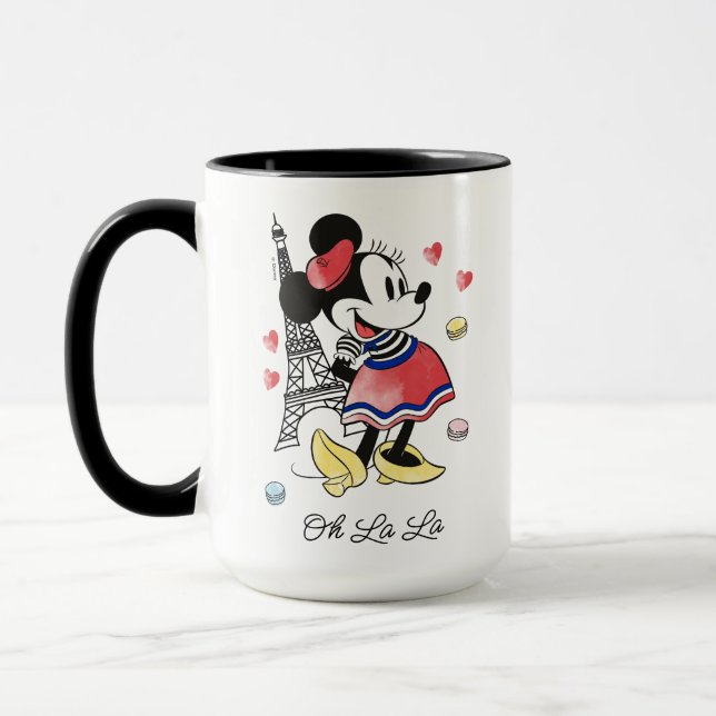Custom Minnie Mouse in Paris - Oh La La Mug (Left)