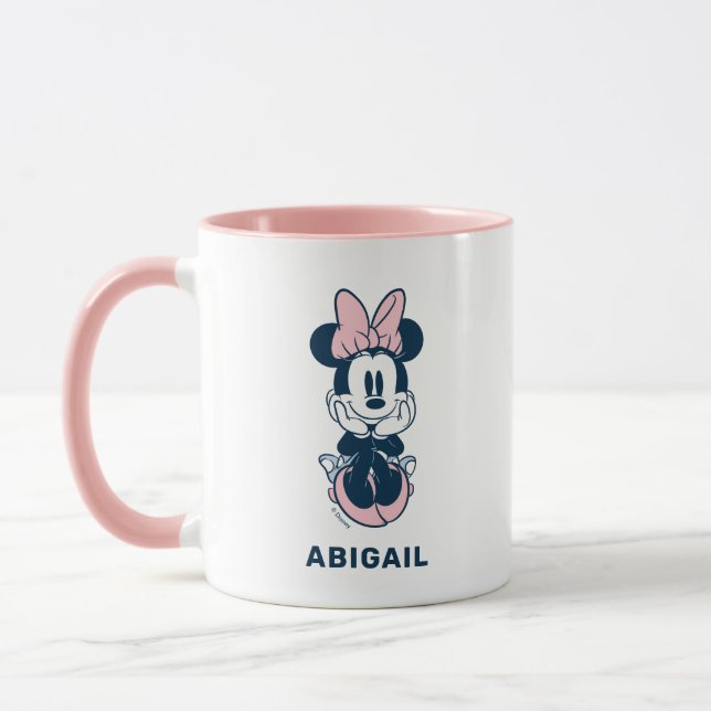 Custom Minnie Mouse in Pink and Blue Mug (Left)