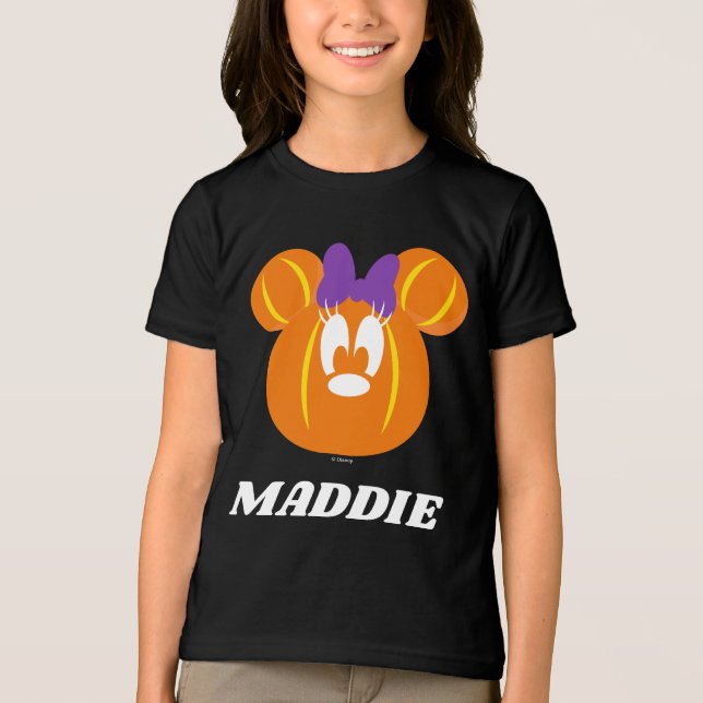 Custom Minnie Mouse Pumpkin T-Shirt Tri-Blend Shirt (Front)