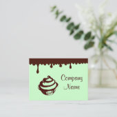 Custom Mint Chocolate Cupcake Business Cards (Standing Front)