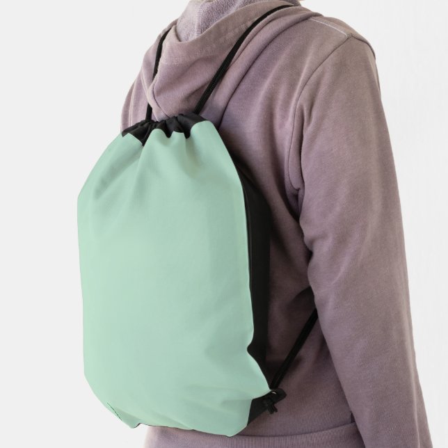 Custom Mint Green Drawstring Backpack (Insitu)