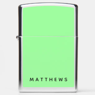 Custom Mint Green Personalized Name Zippo Lighter