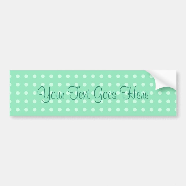 Custom Mint Green Template Dots Rustic Polka Bumper Sticker (Front)