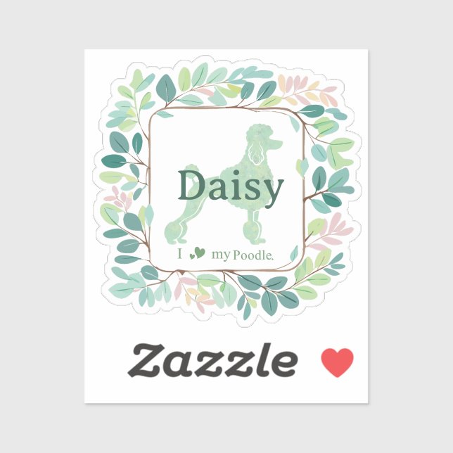 Custom mint poodle sticker - Personalized Gift (Sheet)