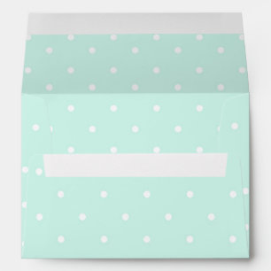 Custom Mint White Polka Dots Pastel Baby Shower Envelope