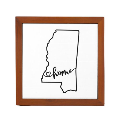 Custom Mississippi State US Home Outline Art Desk Organizer