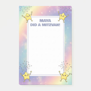Custom Mitzvah Notes Rainbow Confetti Stars