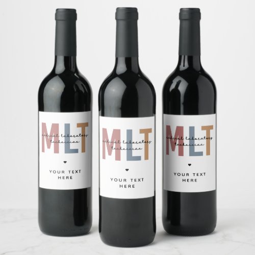 Custom MLT Medical Laboratory Technician Wine Label