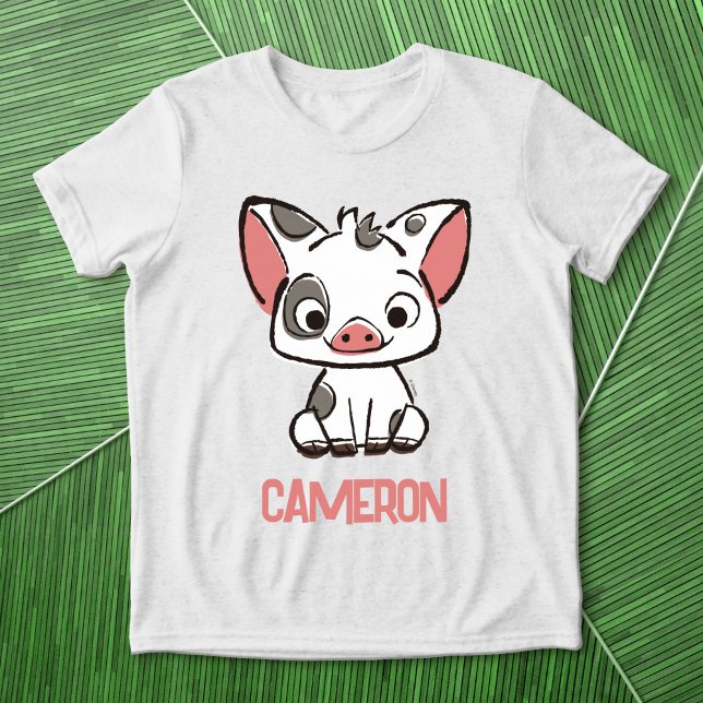 Custom Moana | Pua The Pot Bellied Pig  Tri-Blend Shirt (Shirt on background)