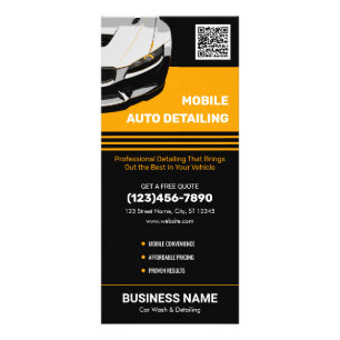 Custom Mobile Auto Detailing Professional Car Wash Rack Card