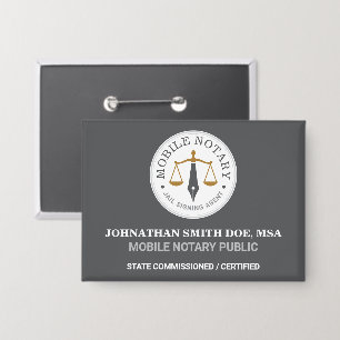 Custom Mobile Notary Legal Signing Gray Gold Button
