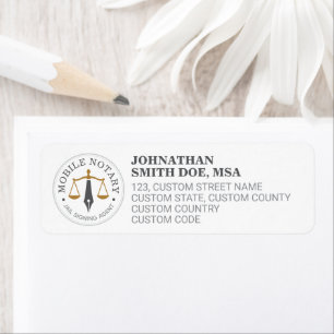 Custom Mobile Notary Legal Signing Gray Gold Label