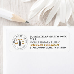 Custom Mobile Notary Legal Signing Gray Gold Label