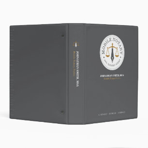 Custom Mobile Notary Legal Signing Gray Gold Mini Binder