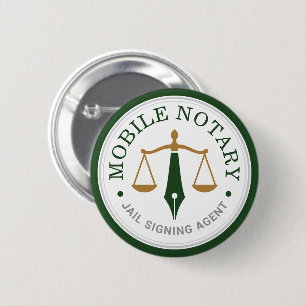 Custom Mobile Notary Legal Signing Green Gold Button