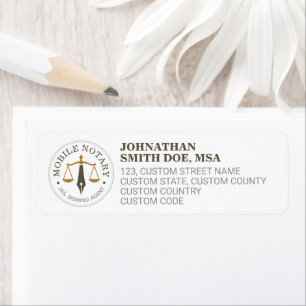 Custom Mobile Notary Legal Signing Khaki Gold Label