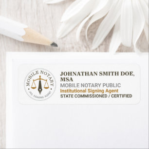 Custom Mobile Notary Legal Signing Khaki Gold Label
