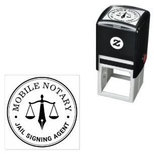 Custom Mobile Notary Legal Signing Logo Seal Self-inking Stamp