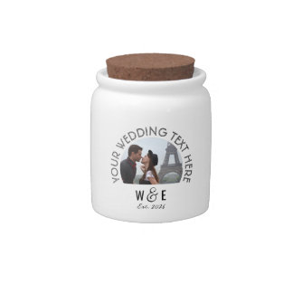 Custom Mod. Art Deco Text Wedding Favors Candy Jar