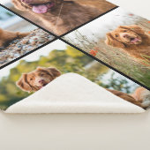 Custom Modern 4 Photo Collage Dog Sherpa Blanket | Zazzle
