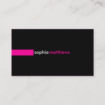 Custom Modern 519 Pink Business Card by pixelholicBC at Zazzle