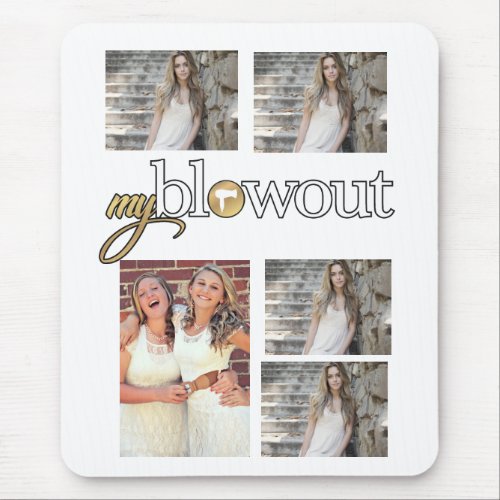 Custom modern 5 Photo Collage  Bachelorette Party Mouse Pad