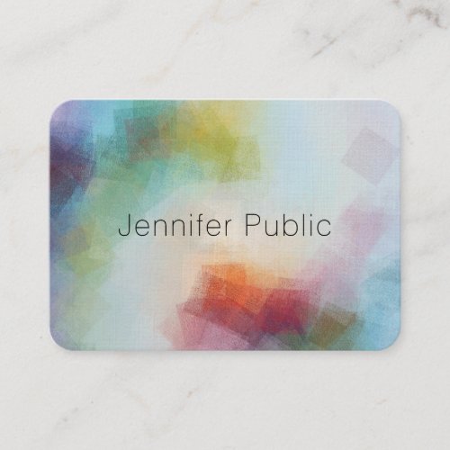 Custom Modern Abstract Art Professional Elegant Business Card