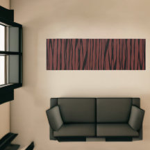 Custom Modern Abstract Black Line Art Espresso