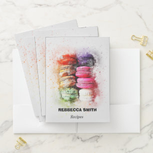 Custom Modern Abstract Macaron Name Recipes   Pocket Folder